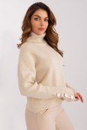 Golf Damski Model BA-SW-015.01P Light Beige - Badu - uniwersalny Golf Damski Model BA-SW-015.01P Light Beige - Badu - uniwersalny