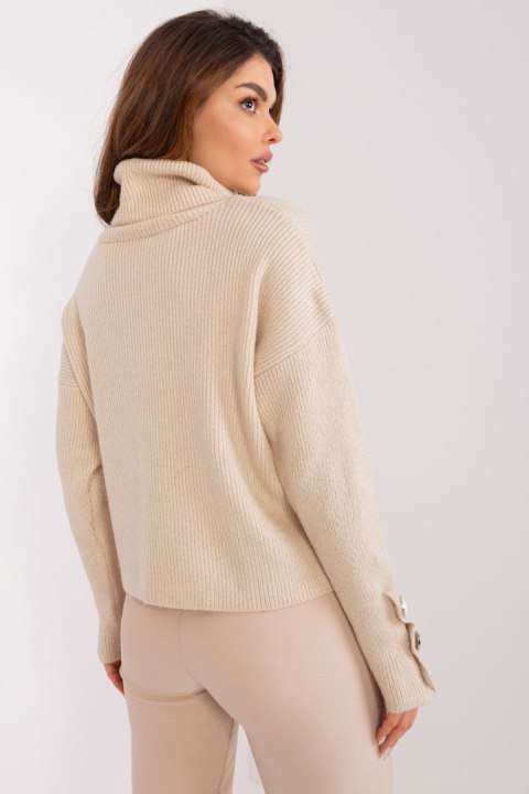 Golf Damski Model BA-SW-015.01P Light Beige - Badu - uniwersalny Golf Damski Model BA-SW-015.01P Light Beige - Badu - uniwersalny