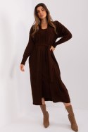 Sukienka Komplet Model BA-KMPL-0269.39P Dark Brown - Badu - uniwersalny Sukienka Komplet Model BA-KMPL-0269.39P Dark Brown - Badu - uniwersalny