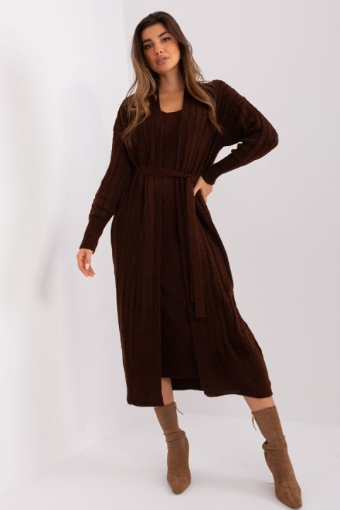 Sukienka Komplet Model BA-KMPL-0269.39P Dark Brown - Badu - uniwersalny Sukienka Komplet Model BA-KMPL-0269.39P Dark Brown - Badu - uniwersalny