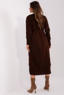 Sukienka Komplet Model BA-KMPL-0269.39P Dark Brown - Badu - uniwersalny Sukienka Komplet Model BA-KMPL-0269.39P Dark Brown - Badu - uniwersalny