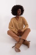 Sweter Damski Model BA-SW-0577.02P Camel - Badu - uniwersalny Sweter Damski Model BA-SW-0577.02P Camel - Badu - uniwersalny