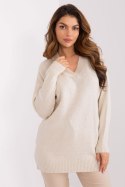 Sweter Damski Model BA-SW-0577.32X Light Beige - Badu - uniwersalny Sweter Damski Model BA-SW-0577.32X Light Beige - Badu - uniwersalny