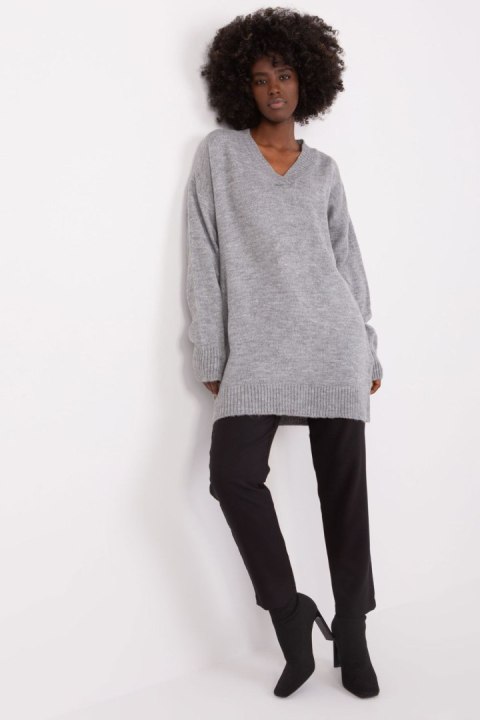Sweter Damski Model BA-SW-0577.36X Grey - Badu - uniwersalny Sweter Damski Model BA-SW-0577.36X Grey - Badu - uniwersalny