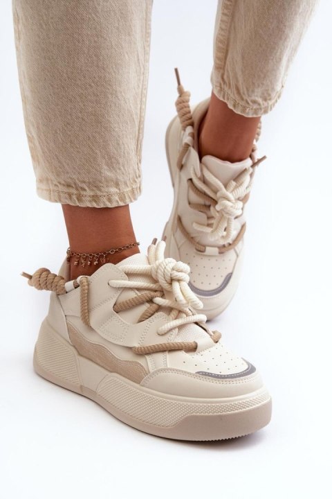Buty Sportowe Model Moariella VL232P Beige - Step in style - 36 Buty Sportowe Model Moariella VL232P Beige - Step in style - 36