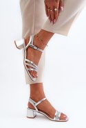 Sandały Model Sergio Leone SK046 Silver - Step in style - 37 Sandały Model Sergio Leone SK046 Silver - Step in style - 37