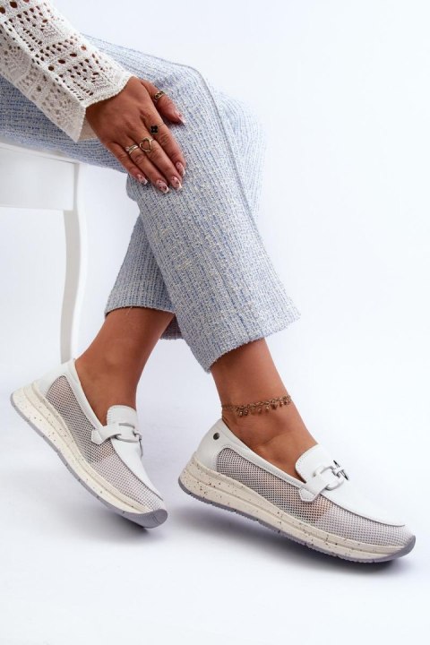 Mokasyny Model DA TW210 White - Step in style - 37 Mokasyny Model DA TW210 White - Step in style - 37