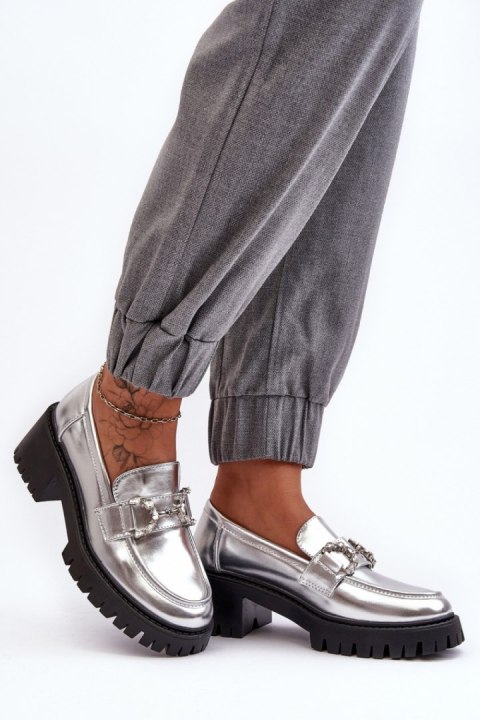 Półbuty Model Lemmitty 2646-5 Silver - Step in style - 38 Półbuty Model Lemmitty 2646-5 Silver - Step in style - 38