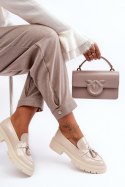 Półbuty Model Velenase YL189 Light Beige Lakier - Step in style - 38