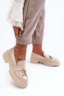 Półbuty Model Velenase YL189 Light Beige Lakier - Step in style - 39