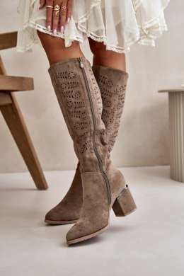 Kozaki Model Vinceza 16443 Dark Beige - Step in style - 37