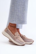 Mokasyny Model DA TW210 Beige - Step in style - 37 Mokasyny Model DA TW210 Beige - Step in style - 37