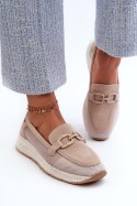 Mokasyny Model DA TW210 Beige - Step in style - 37 Mokasyny Model DA TW210 Beige - Step in style - 37