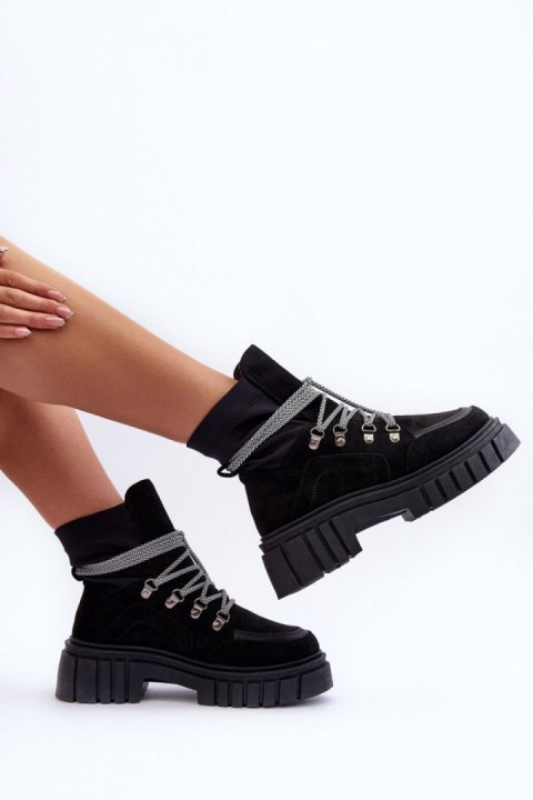 Botki Model Acorn 88-65 Black Zamsz - Step in style - 40 Botki Model Acorn 88-65 Black Zamsz - Step in style - 40