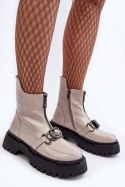 Botki Model DA MR870-94 Light Grey lakier - Step in style - 37 Botki Model DA MR870-94 Light Grey lakier - Step in style - 37