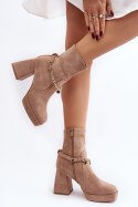 Botki Model Tiselo 168-500 Beige - Step in style - 40 Botki Model Tiselo 168-500 Beige - Step in style - 40