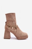 Botki Model Tiselo 168-500 Beige - Step in style - 40 Botki Model Tiselo 168-500 Beige - Step in style - 40