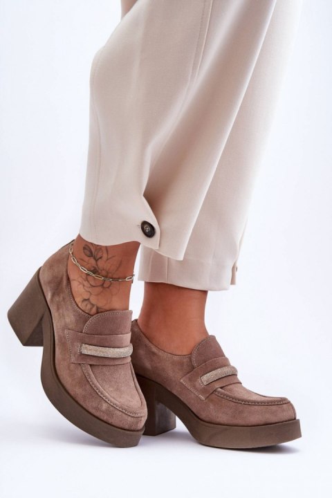 Półbuty Model Gelanor 20157 Beige Zamsz - Step in style - 37