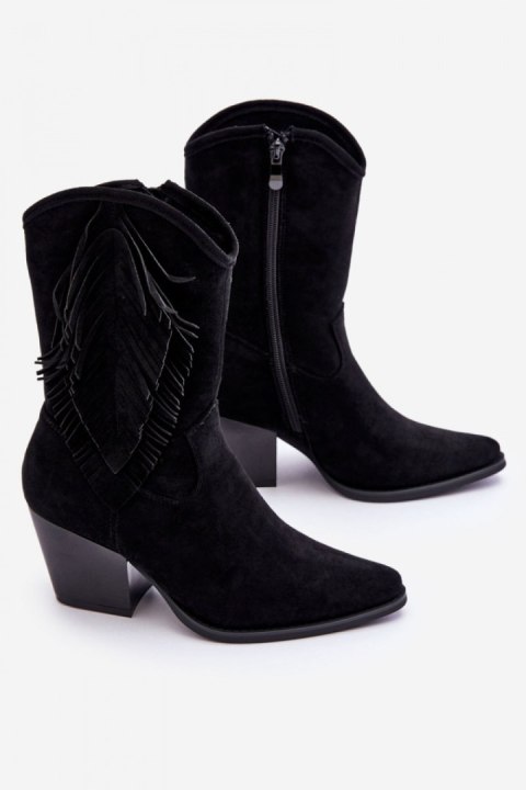 Kowbojki Model Elyse HY51-88 Black Zamsz - Step in style - 39 Kowbojki Model Elyse HY51-88 Black Zamsz - Step in style - 39