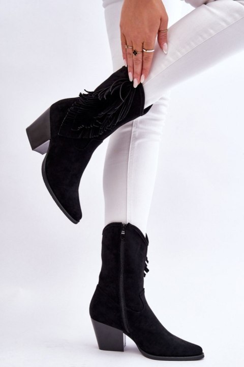 Kowbojki Model Elyse HY51-88 Black Zamsz - Step in style - 39 Kowbojki Model Elyse HY51-88 Black Zamsz - Step in style - 39