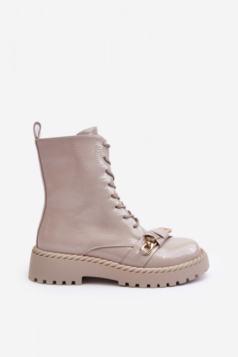 Botki Model DA MR870-67 Light Grey Lakier - Step in style - 39 Botki Model DA MR870-67 Light Grey Lakier - Step in style - 39