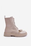 Botki Model DA MR870-67 Light Grey Lakier - Step in style - 41 Botki Model DA MR870-67 Light Grey Lakier - Step in style - 41