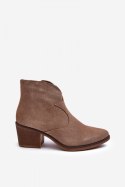 Botki Model DA SN622-29 Dark Beige Zamsz - Step in style - 38 Botki Model DA SN622-29 Dark Beige Zamsz - Step in style - 38
