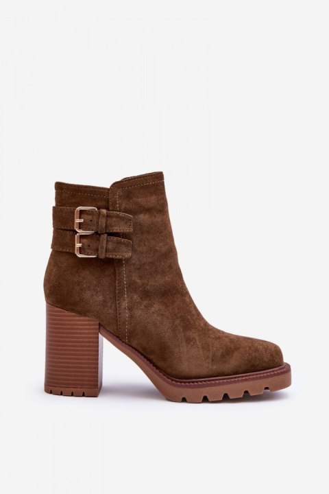 Botki Model Makeline H8-526 Oliwka Zamsz - Step in style - 38 Botki Model Makeline H8-526 Oliwka Zamsz - Step in style - 38