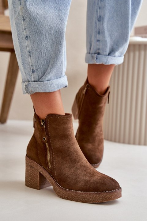 Botki Model Velarilla KE221 Dark Brown - Step in style - 39 Botki Model Velarilla KE221 Dark Brown - Step in style - 39
