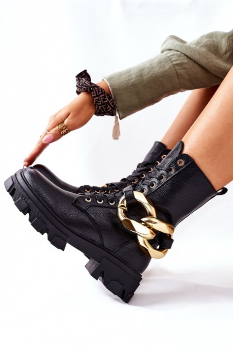 Botki trapery Jensen Model L13107-8 BLK Black - Step in style - 40 Botki trapery Jensen Model L13107-8 BLK Black - Step in style - 40