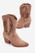 Kowbojki Model Elyse HY51-88 Beige - Step in style - 40 Kowbojki Model Elyse HY51-88 Beige - Step in style - 40