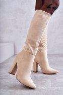 Kozaki Model Tressa NC1299 Beige Zamsz - Step in style - 41 Kozaki Model Tressa NC1299 Beige Zamsz - Step in style - 41