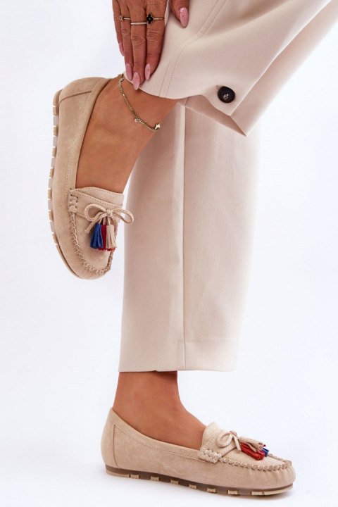 Mokasyny Model Dorine GS37 Beige - Step in style - 36 Mokasyny Model Dorine GS37 Beige - Step in style - 36
