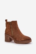 Botki Model Velarilla KE221 Brown - Step in style - 40 Botki Model Velarilla KE221 Brown - Step in style - 40
