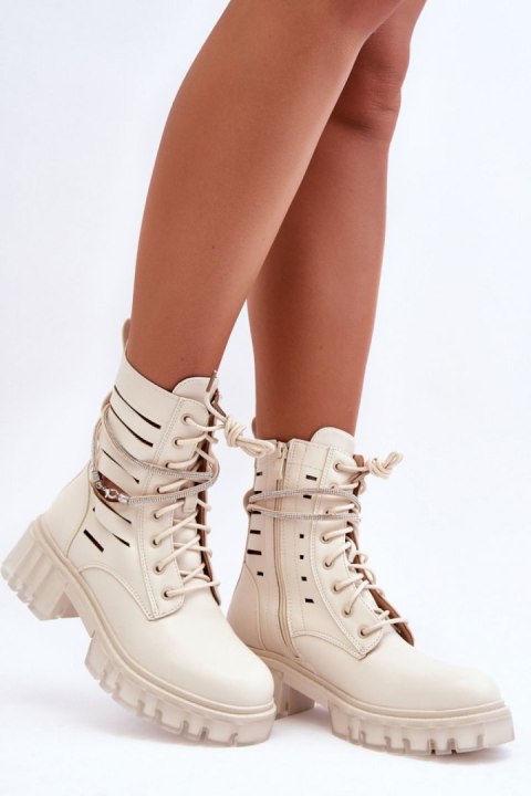 Botki Workery Model Rocky D8109 Beige - Step in style - 37 Botki Workery Model Rocky D8109 Beige - Step in style - 37