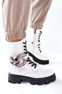 Botki trapery Model Jensen L13107-8 White - Step in style - 40 Botki trapery Model Jensen L13107-8 White - Step in style - 40