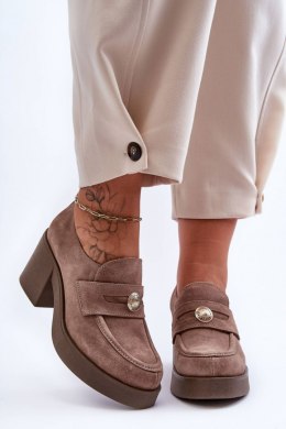 Półbuty Model Dunadia 20148 Beige Zamsz - Step in style - 37