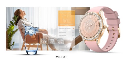 Smartwatch Damski VELTORI VT360-1 Różowy Pasek Silikonowy Smartwatch Damski VELTORI VT360-1 Różowy Pasek Silikonowy