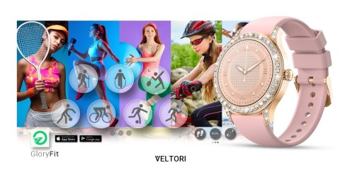 Smartwatch Damski VELTORI VT360-1 Różowy Pasek Silikonowy Smartwatch Damski VELTORI VT360-1 Różowy Pasek Silikonowy