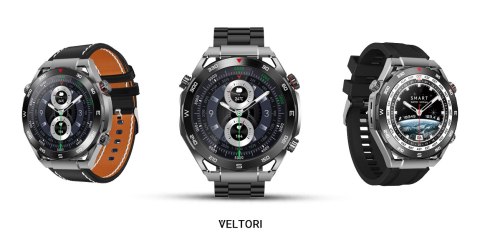 Smartwatch Veltori VT100-1 + Czarny Pasek Silikonowy + Czarny Eko Skóra Smartwatch Veltori VT100-1 + Czarny Pasek Silikonowy + Czarny Eko Skóra