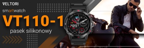 Smartwatch Veltori VT110-1 Czarny Pasek Silikonowy Smartwatch Veltori VT110-1 Czarny Pasek Silikonowy