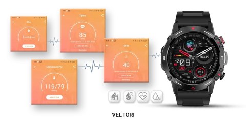 Smartwatch Veltori VT110-1 Czarny Pasek Silikonowy Smartwatch Veltori VT110-1 Czarny Pasek Silikonowy