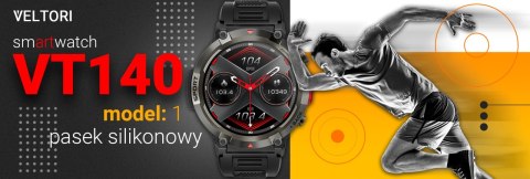Smartwatch Veltori VT140-1 Czarny Pasek Silikonowy Smartwatch Veltori VT140-1 Czarny Pasek Silikonowy