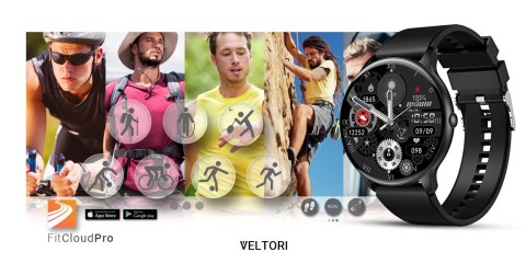Smartwatch Veltori VT160-1 Czarny Pasek Silikonowy Smartwatch Veltori VT160-1 Czarny Pasek Silikonowy