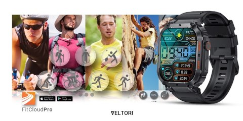Smartwatch VELTORI VT200-1 Czarny Pasek Silikonowy Smartwatch VELTORI VT200-1 Czarny Pasek Silikonowy
