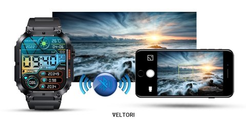 Smartwatch VELTORI VT200-1 Czarny Pasek Silikonowy Smartwatch VELTORI VT200-1 Czarny Pasek Silikonowy