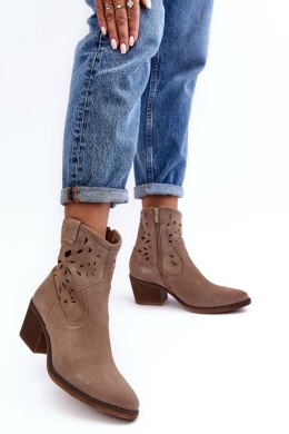 Botki Model DA SN622-20 Dark Beige Zamsz - Step in style - 37