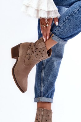 Botki Model DA SN622-20 Dark Beige Zamsz - Step in style - 37