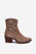 Botki Model DA SN622-20 Dark Beige Zamsz - Step in style - 37 Botki Model DA SN622-20 Dark Beige Zamsz - Step in style - 37