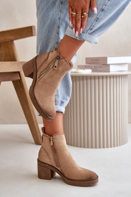 Botki Model Velarilla KE221 Beige - Step in style - 38